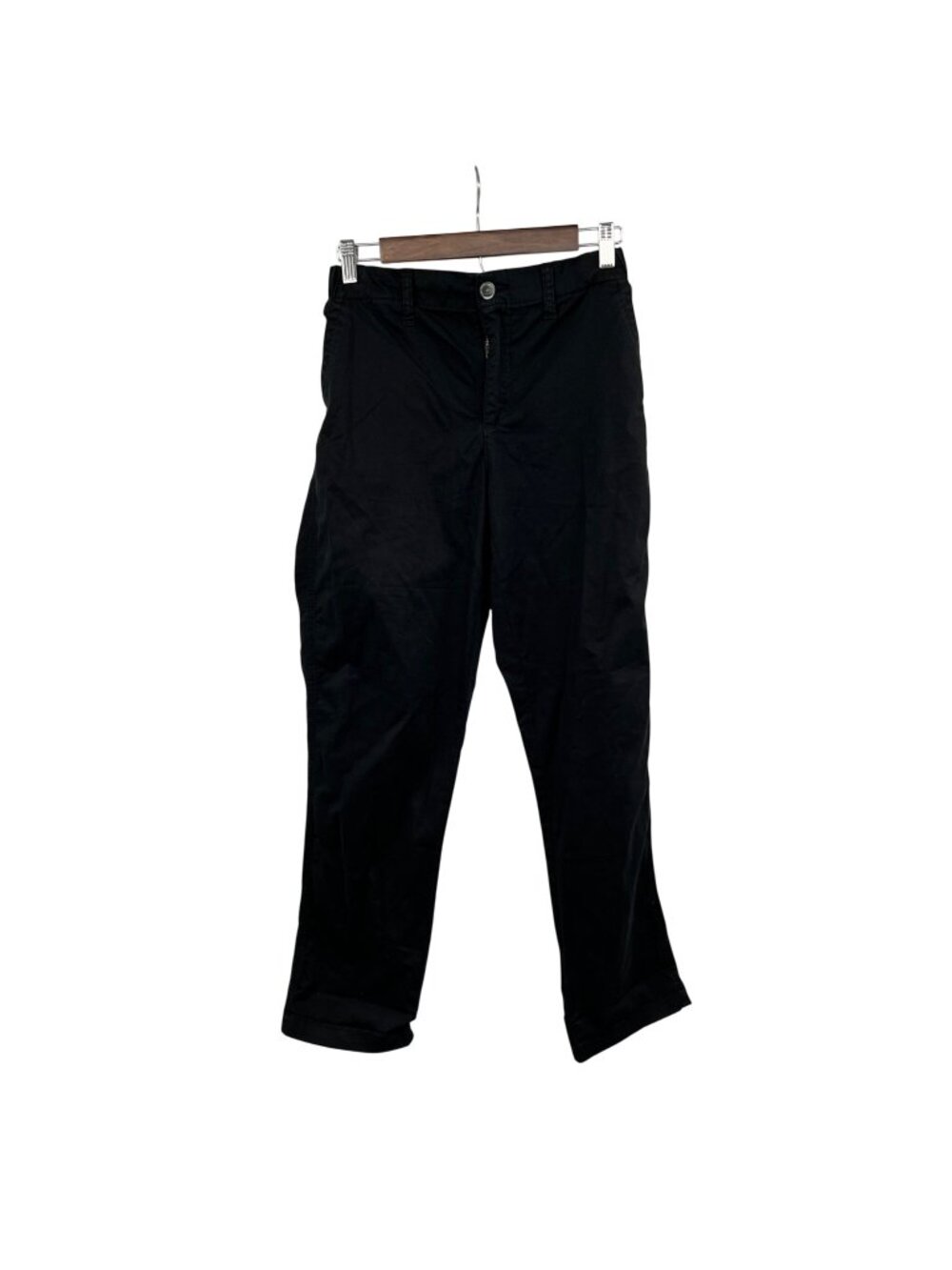 Old Navy Womens Black Khaki Pants Straight Leg High Rise Size Small
